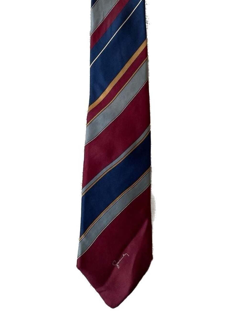 Vintage Givenchy Tie Mens Red/Navy Striped 70s Roos Atkins Gentlemen Paris Slim